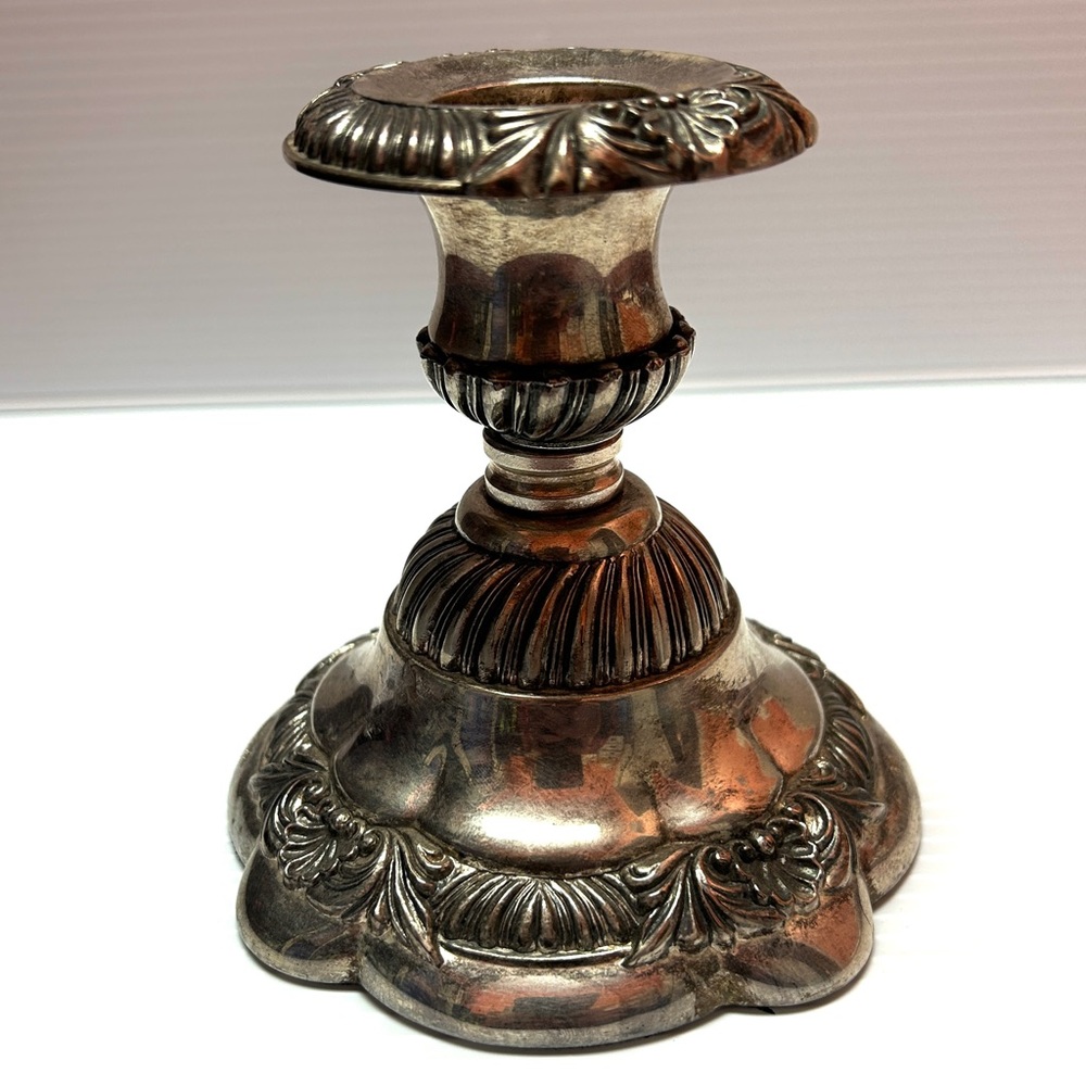 Neiman Marcus Italian Silver Plated Candlestick Candle Holder Vintage ITALY